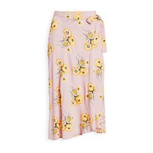 MADEWELL WISTERIA DOVE DUTCH DANDELIONS WRAP MIDI SKIRT